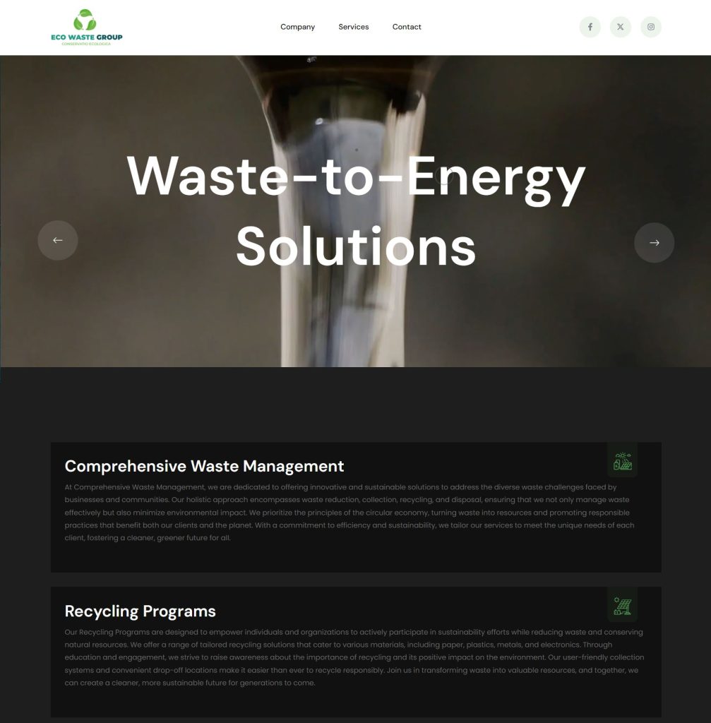 Разработка сайта для компании «ECO WASTE GROUP Guangzhou» на английском языке